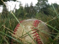 softball on the ground