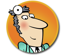 Cartoon drawing of a doctor