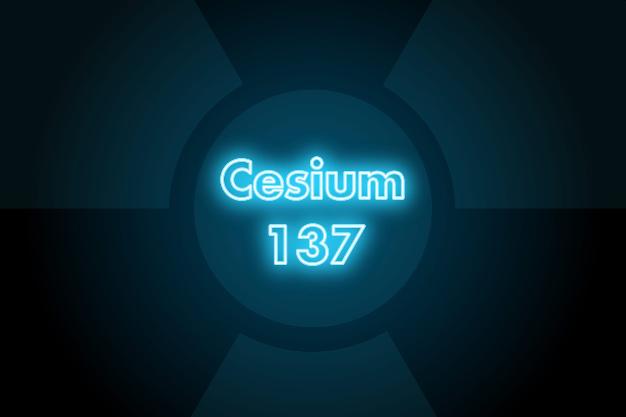 Graphic displaying the word "Cesium 137" in neon blue font