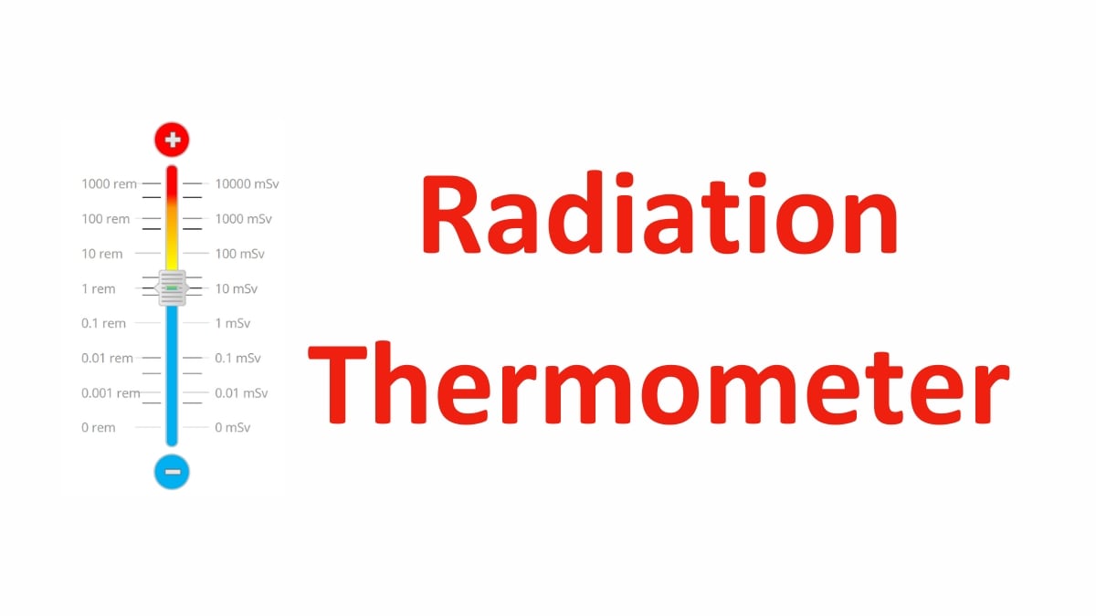 A radiation thermometer scaled from negative to positive in mSv and rem