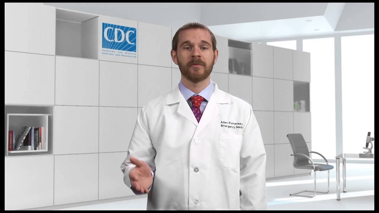 A screenshot from the medical countermeasures training video.