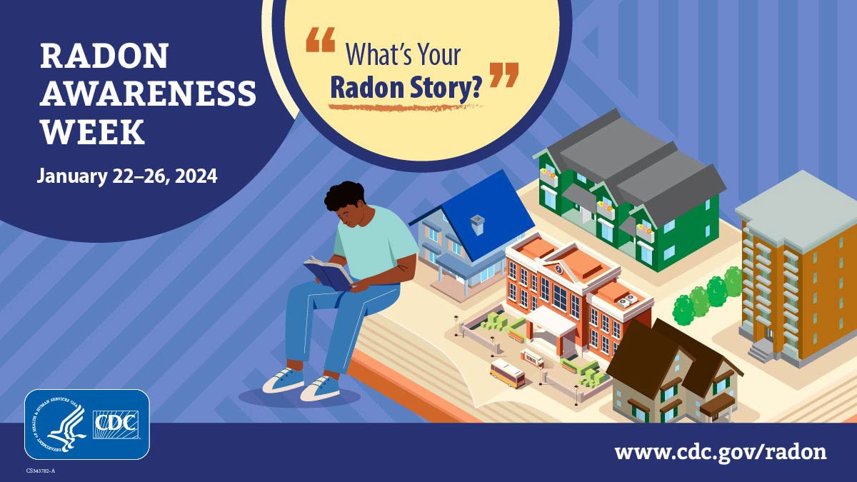 Radon Awareness Week - What's Your Radon Story? - January 22-26, 2024