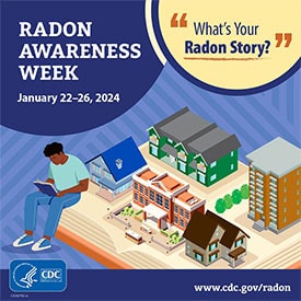 Radon awareness week social media graphic - 1080x1080 pixels. Click for full image.