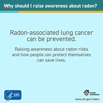 Why should I raise awareness about radon? Social Media Graphic (text only) - 1080x1080 pixels. Click for full image.
