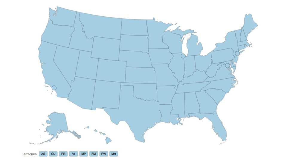 Public Health Emergency Preparedness Funding U.S. Map