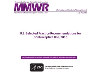 MMWR U.S. Selected Practice Recommendations for Contraceptive Use, 2016