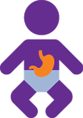 vector image representing an infant with feeding problems