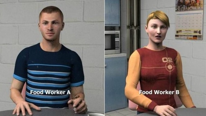 Image of two food workers from a training.