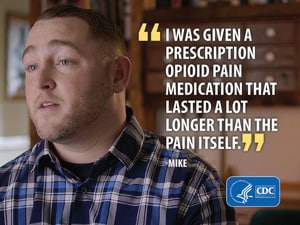 "I was given a prescription opioid pain medication that lasted a lot longer than the pain itself." - Mike