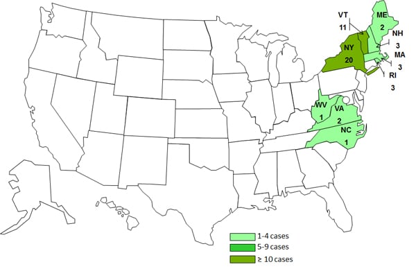 Final Case Count: Persons infected with the outbreak strain of Salmonella Enteritidis, by State