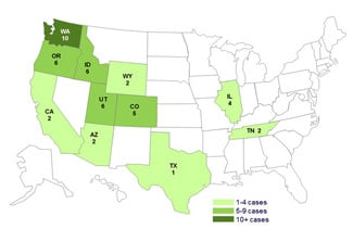 Final Case Count: Persons infected with the outbreak strain of Salmonella Hadar, by State