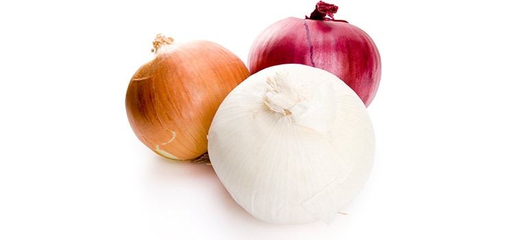 White, yellow, and red onions