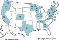States With Confirmed Cases of a Salmonella Outbreak (July 10)