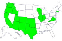 Persons infected with the outbreak strain of Salmonella Saintpaul, United States, by state, April to June 2008