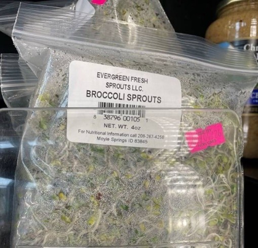 bag of recalled broccoli sprouts