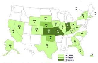 Final Case Count: Persons infected with the outbreak strain of Salmonella Montevideo, by State