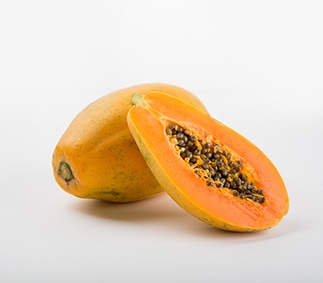 Photo of a papaya cut open