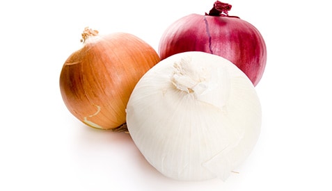 White, yellow, and red onions