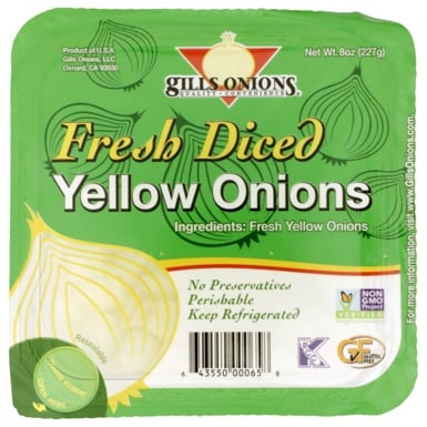 8 oz cups fresh diced yellow onions