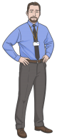 male epidemiologist standing with hand on hips.