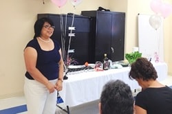 Photo of Ms. Maria Barrera making a presentation