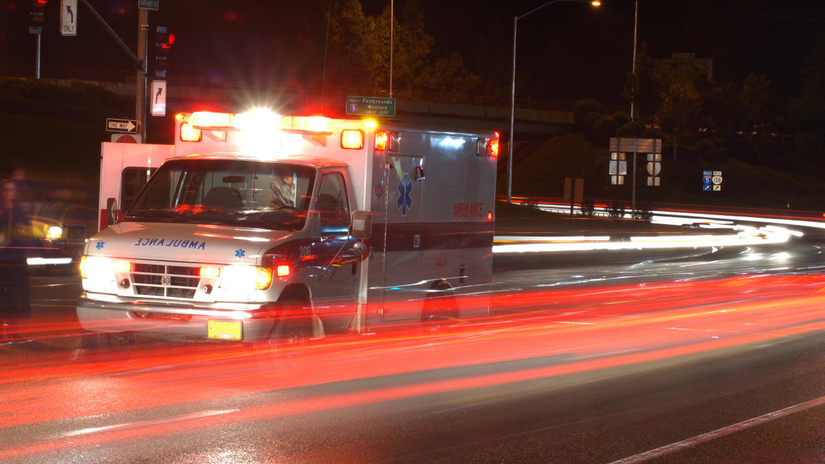Ambulance with lights and sirens