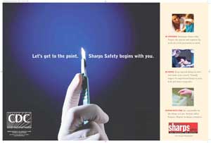 Let’s get to the point. Sharps Safety begins with you. poster 