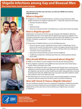Shigella infections among gay and bisexual men