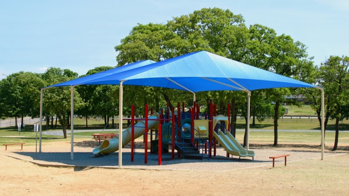 a shaded playground