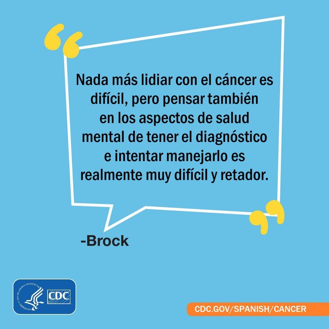 Brock: "Nada más lidiar con el cáncer es difícil, pero pensar también en los aspectos de salud mental de tener el diagnóstico e intentar manejarlo es realmente muy difícil y retador".