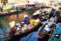 Mercado flotante de Damnoen Saduak, Bangkok, Tailandia