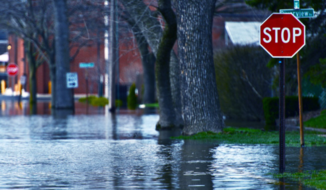 Un vecindario inundado