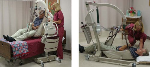 dispositivo mecánico usado para levantar a un paciente, dispositivo mecánico usado para bajar a un paciente