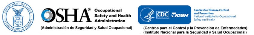OSHA, HHS, CDC, NIOSH logos