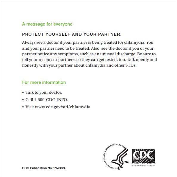 Chlamydia The Facts brochure page 10, See transcript