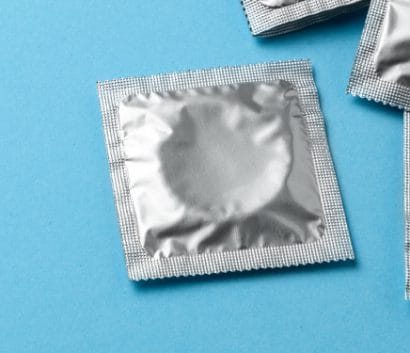 Photo of a silver condom