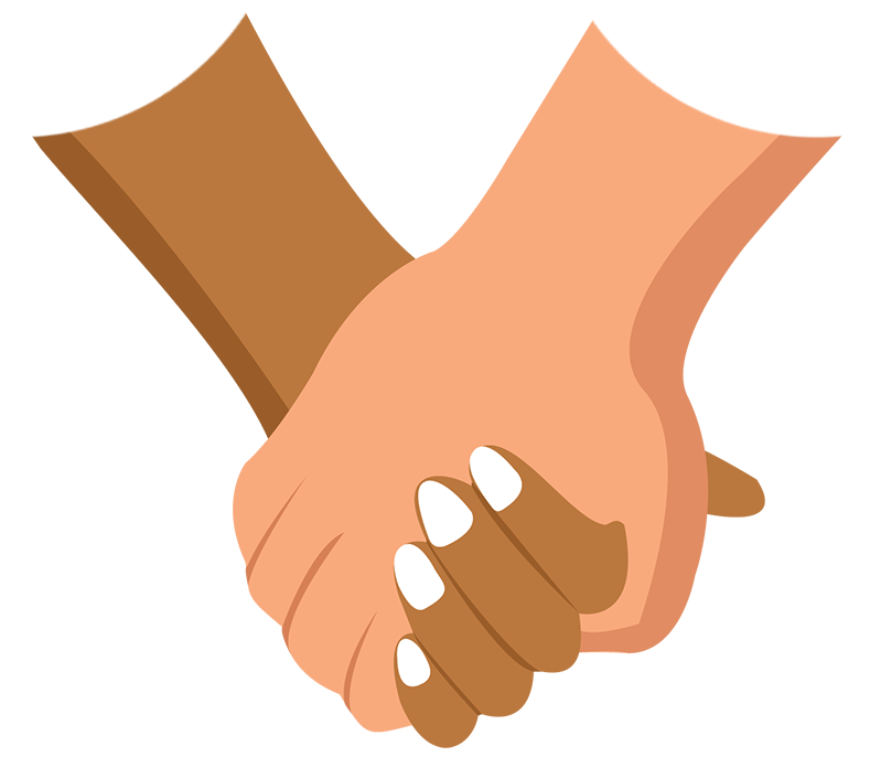 Illustration of holding hands