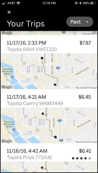This is an example of a report from Uber.