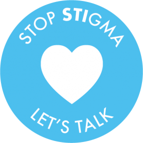 Stop Stigma, Let's Talk badge Cyan