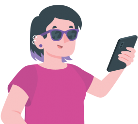 Illustration of girl on phone
