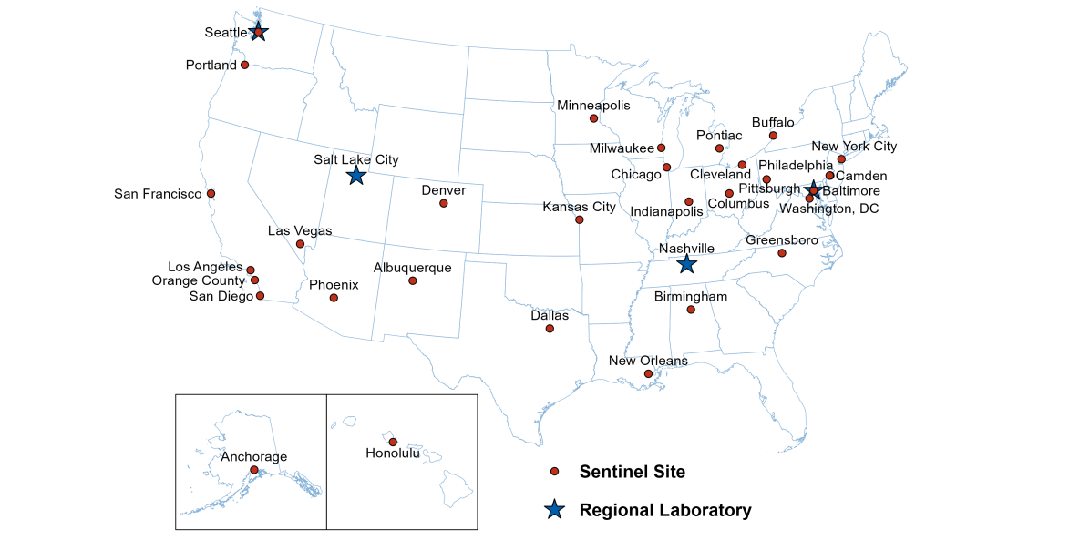 Map of the 2023-24 GISP sites
