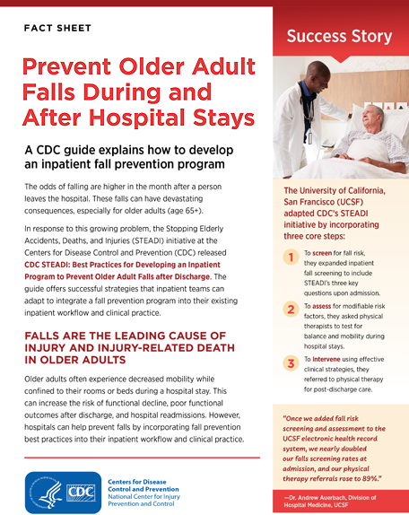 STEADI Fact Sheet: Prevent Older Adult Falls During and After Hospital Stays