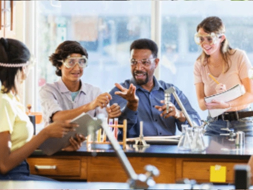 students is a science class