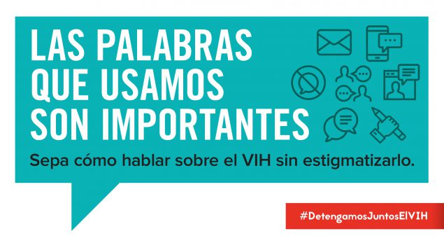 TwitterPosts-SHS-DoingIt-2020-LasPalabras Una manera en que podemos crear un mundo sin #EstigmaDelVIH es ser conscientes de las palabras que elegimos. Revisa esta guía de lenguaje para detener el estigma: http://bit.ly/2t5taWN " #DetengamosJuntosElVIH - Green chat box with words in it that says “Las Palabras que usamos son importantes” “Sepa como hablar sobre el VIH sin estigmatizarlo”