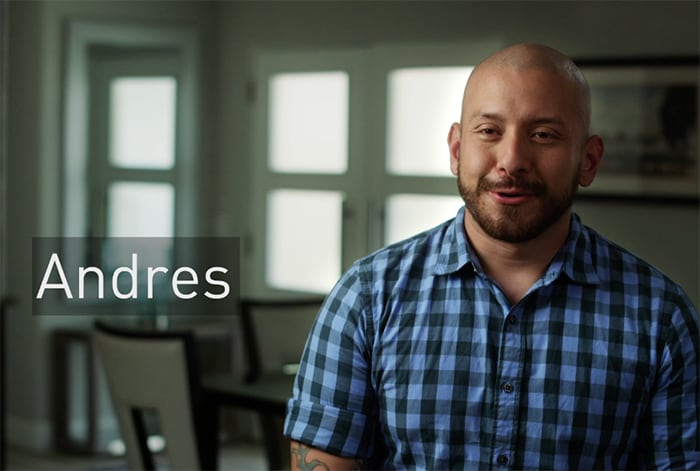 Andres talked about the importance of having support from loved one to live well with HIV.