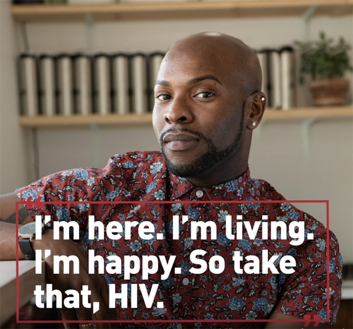 screen capture - I'm here. I'm living. I'm happy. So take that, HIV.
