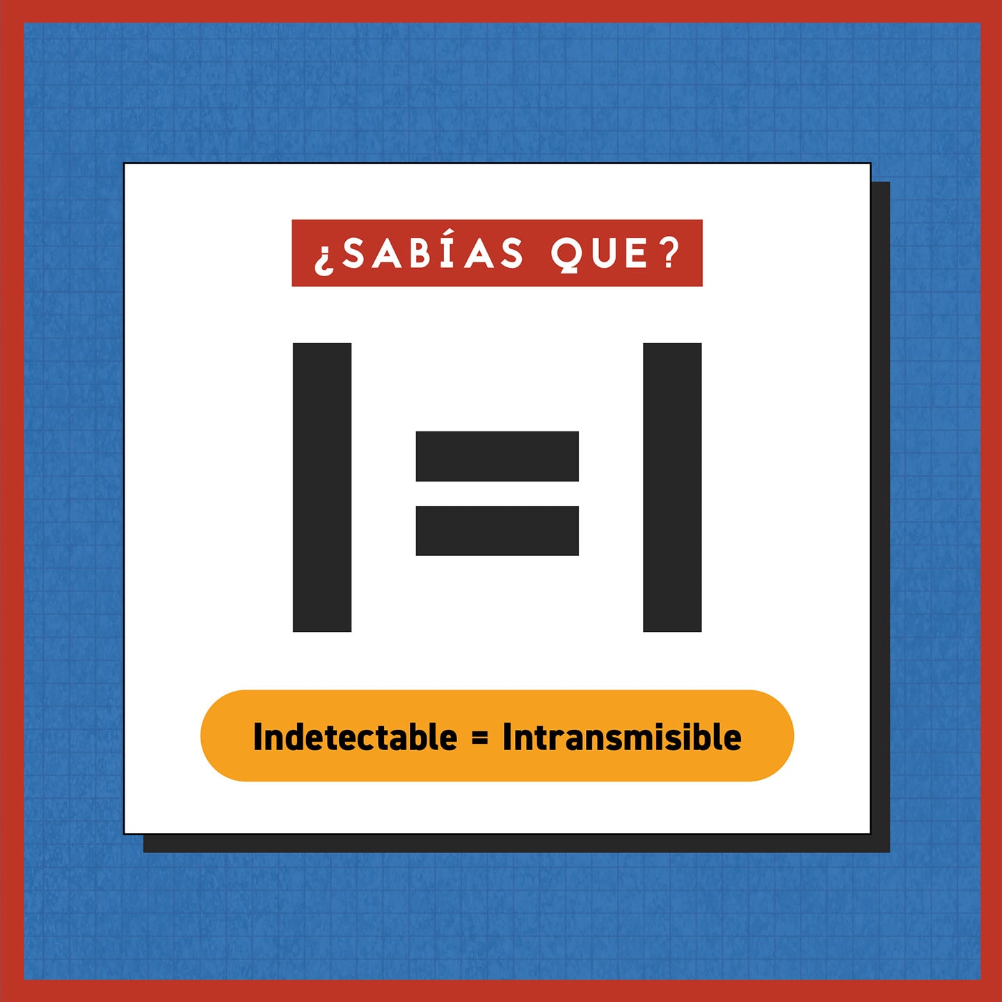 ¿Sabías que? I = I. Indetectable = Intransmisible.
