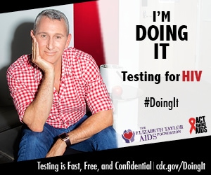 Doing It banner. A young man sitting in a chair, holding a camera. CDC I’m Doing It. Testing for HIV. Testing is Fast, Free & Confidential. cdc.gov/DoingIt #DoingIt Act Against AIDS