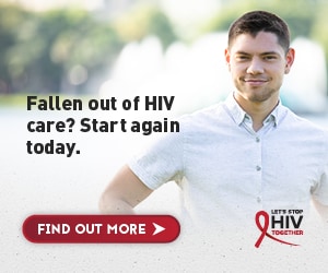 Web banner of Bryce, a gay Latino man who fell out of and got back into care.