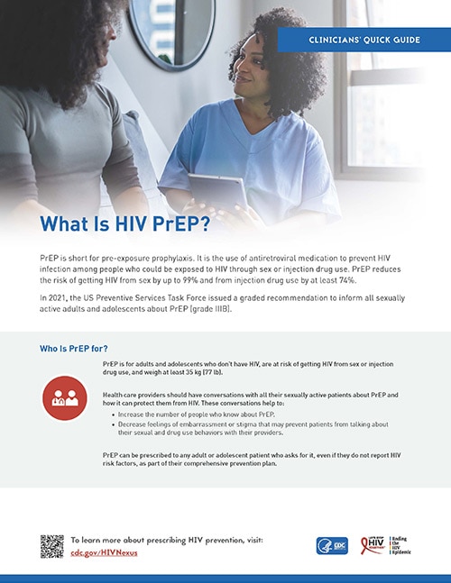 Clinicians' Quick Guide: What is HIV PrEP? (Brochure)